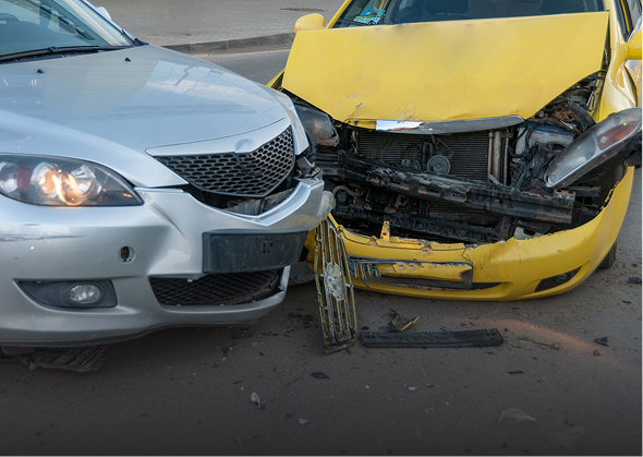 Two cars after a crash